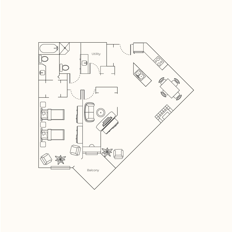 Plan E - One Bedroom + Den